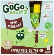 GoGo Squeez Apple Cinnamon On The Go Applesauce, 3.2 Ounce - 4 per pack -- 12 packs per case.