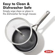 OXO 2.5QT Saucepan with Lid / Stainless Steel / 2.5 quarts Saucepans