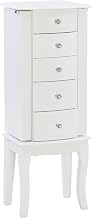 Powell Furniture Jewelry Armoire, White, 13"x 9.375"x 35.5"