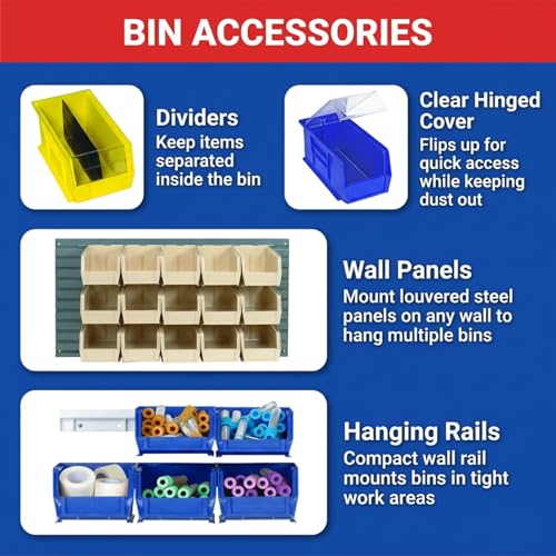 QUANTUM STORAGE SYSTEMS Clear / 10L x 6W x 5H / Ultra Stack & Hang Open Storage Bins