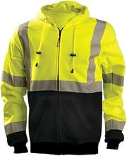 OccuNomix Hi-Vis Yellow 9Oz Full Zip Hoodie Sweatshirt Small