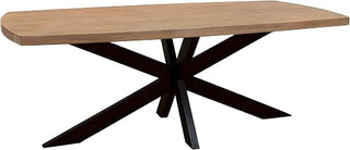 Starlight Canyon Home Mango Wood Dining Table with Cross-Leg Iron Base, Rectangular Kitchen Table for Dining Room or Dinner Table, Natural