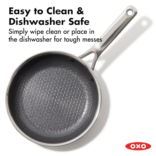 OXO 8" and 10" Frying Pan Skillet Set / Stainless Steel / 5.0 cups Skillets