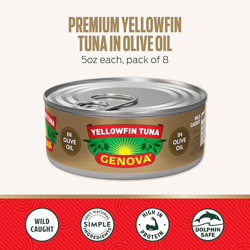 Genova Yellowfin Tuna in Olive Oil / 5 Ounce (Pack of 24) / 24 Tuna Fish