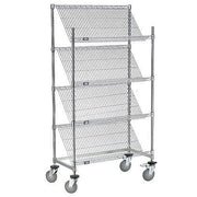 Chrome Slant Wire Shelving Truck by Nexel – Steel, Chrome, Model 504107B