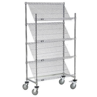 Chrome Slant Wire Shelving Truck by Nexel – Steel, Chrome, Model 504107B