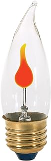 Satco S3657 120V Medium Base 2-3-Watt Flicker Bulb, Clear