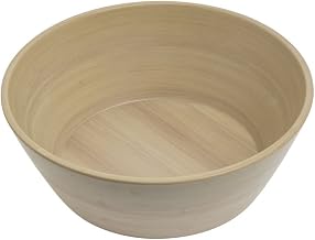 Serving Bowl with Butcher Block Finish - 8" Dia x 3" H