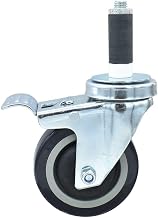 BK Resources 4" Polyurethane 1" Expanding Stem Swivel Caster for Work Tables with Total Lock Brake, NSF, 300lb Capacity Per Wheel