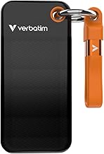 Verbatim Pocket SSD, 2TB External Hard Drive, Portable Solid State Drive USB 3.2 Gen 2 for Mac, PC & Game Console, Black/Orange | Compact with protective case, up to 1000 MB/s read & write, portable external hard drive for PC, Mac & console