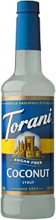 Torani Sugar Free Coffee Syrup, Coconut Flavored Syrup for Drinks, Zero Calorie, Pump Included, 25.4 Fl Oz