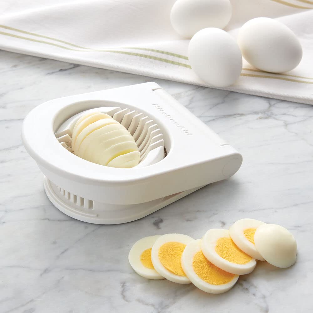 Classic Egg Slicer with Stainless Steel Wires by KitchenAid – 9 Inch, Stainless Steel, White, Model KQ135OHWHA