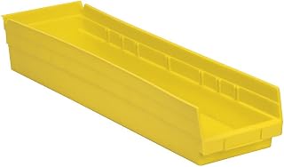 Akro-Mils Small Parts Shelf Bins - 6-5/8 X23-5/8 X4" - Yellow - Lot of 6