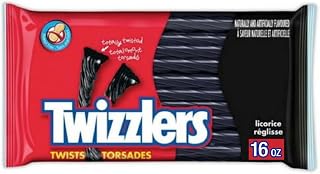 Twizzlers Black Licorice Twists (Pack of 4)