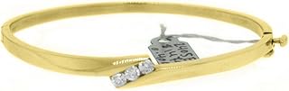 14k Yellow Gold .40 Carat Round Channel Set Diamond Bangle Bracelet