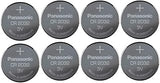 Pack of 8 -- Panasonic Cr2032 3v Lithium Coin Cell Battery Dl2032 Ecr2032