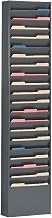 Durham 411-95 Gray Cold Rolled Steel Special Purpose Literature Storage Rack, 13-1/4" Width x 58" Height x 4-1/8" Depth, 20 Large Pocket