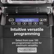 Hamilton Beach Commercial 64 Ounce / 2 Liter / HBH755R / Black/Clear Countertop Blenders