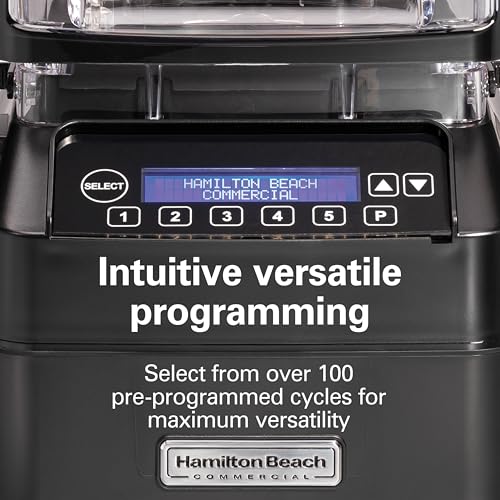 Hamilton Beach Commercial 64 Ounce / 2 Liter / HBH755R / Black/Clear Countertop Blenders