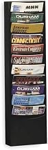 Durham 402-08 Black Cold Rolled Steel 11 Contour Pocket Vertical Literature Rack, 9-3/4" Width x 36" Height x 4-1/8" Depth