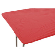 © Oblong Red Plastic Disposable Table Cover - 30" H x 6'L by Kwik-Covers – 72" x 30" (Rectangular), Plastic, Red, Model 3072PK-RED