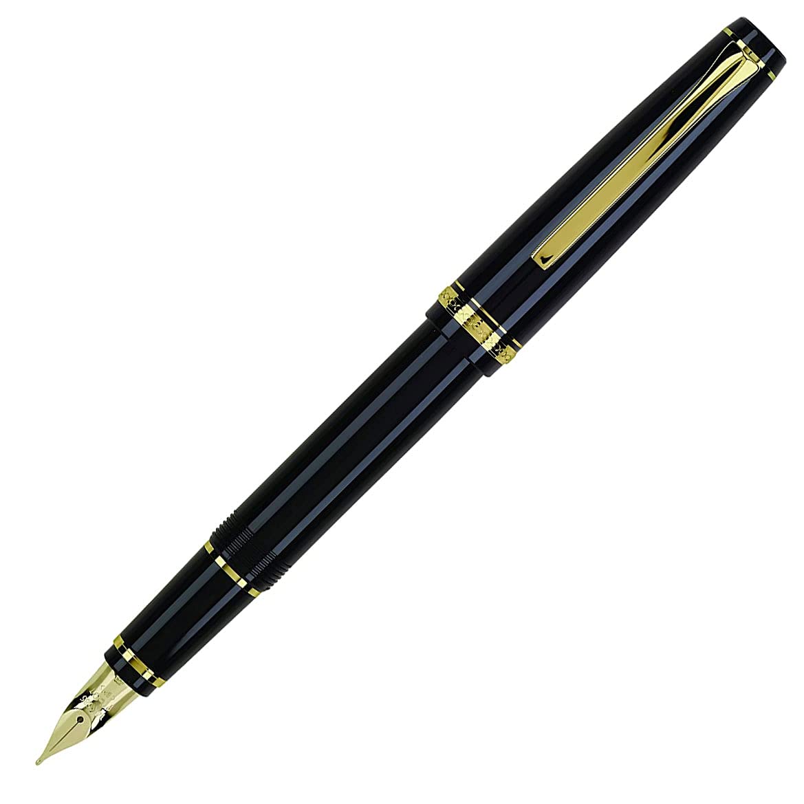 Falcon Fountain Pen Black W/Gold Trim Extra Fine by PILOT – 1 Count (Pack of 1), Resin, Black, Model 60052