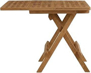 Brown Outdoor Patio Teak Wood Side Table, Weather-Resistant, Elegant Design, Durable Construction, Compact Size for Garden, Porch, Deck