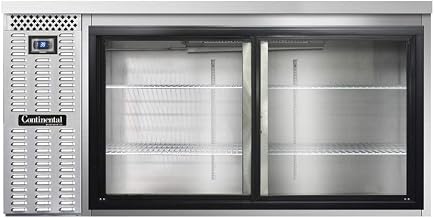 BBC69-SS-SGD Two Section Sliding Glass Door Refrigerated Back Bar Cooler, 69" W x 34-3/4"H, Stainless Steel Exterior