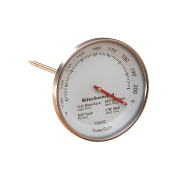 Leave-in Meat Thermometer by KitchenAid – TEMPERATURE RANGE: 120F to 200F, Stainless Steel, Model KQ902