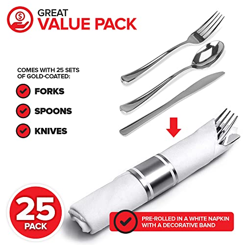 Stock Your Home 25 Count / Silver / Formal Spoons