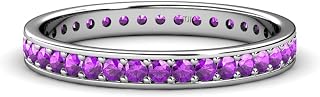 Amethyst Channel Prong Set Eternity Band 0.45ctw-0.51ctw 14K Gold