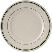 Tuxton China TGB-006 Plate, 6-5/8" Diameter, Round, Wide Rim, Rolled Edge, Microwave and Dishwasher Safe, Oven Proof, Fully Vitrified, Ceramic, Green Bay, Pack of 36