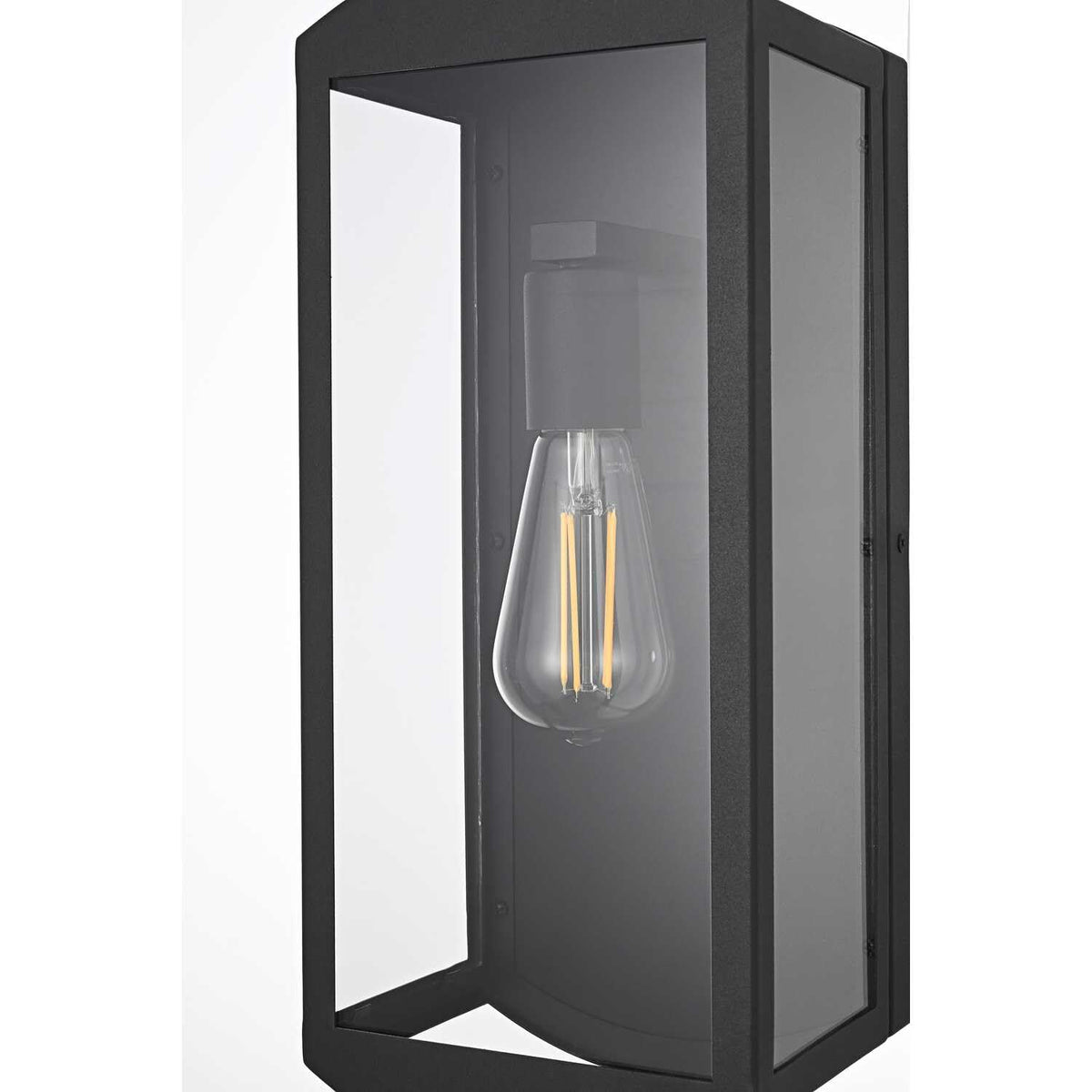 Miles One Light Outdoor Wall Sconce Black by Lighting Design – Iron, Black