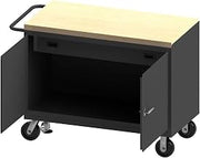 Durham 3413-MT-FL-95 Mobile Bench Cabinet, Maple, Floor Lock