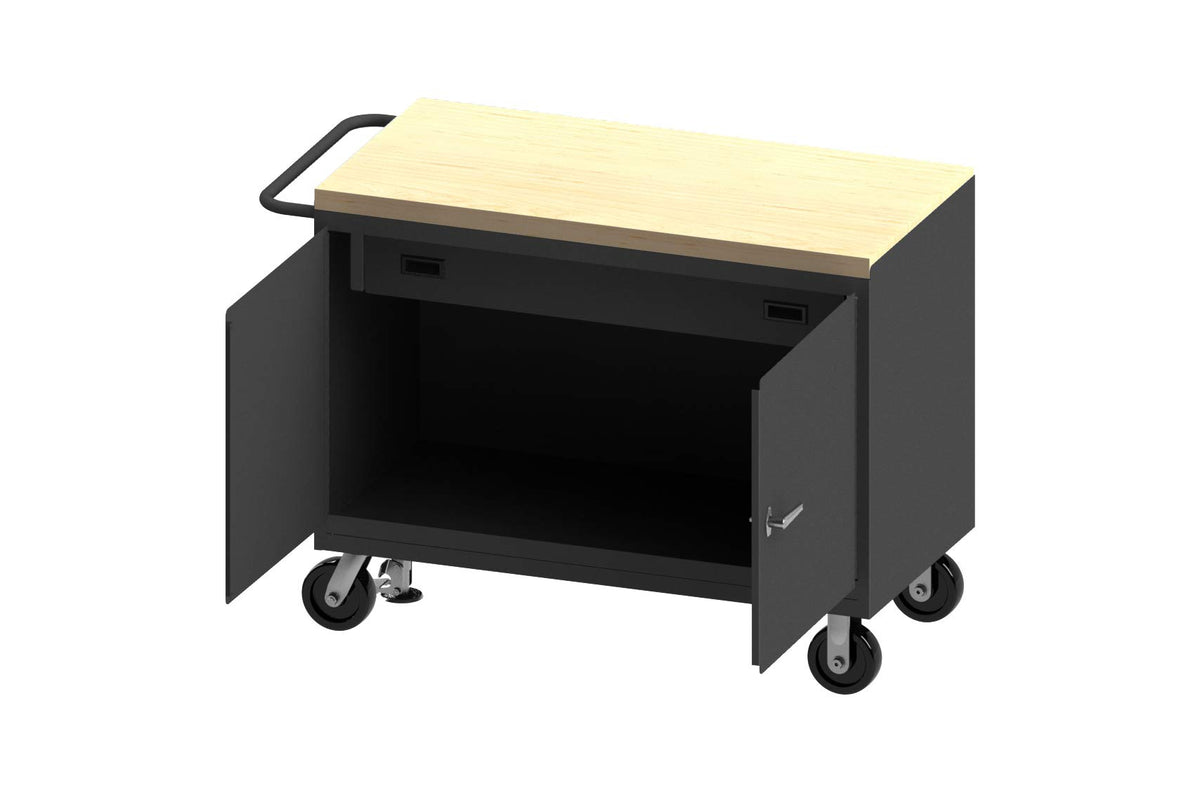Mobile Bench Cabinet by Durham – One Size, Alloy Steel, Grey, Model 3413-MT-FL-95