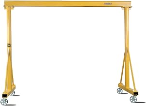 Contrx Portable Fixed Height Gantry Crane, 12' Span, 2000 Lb. Capacity, 10' Under Beam Height