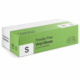 Small Clear Vinyl Disposable Gloves Powder-Free 3 Mil by Glownary – Large, Vinyl, Blue, Pack of 100, Model 394365sbox