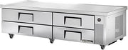 True TRCB-82-84 Refrigerated Chef Base, 82-3/8"L Base, 84"L Top with Four Drawers
