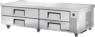 True TRCB-82-84 Refrigerated Chef Base, 82-3/8"L Base, 84"L Top with Four Drawers
