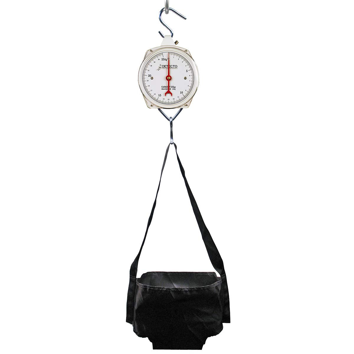 Mechanical Hanging Baby Scale Single Dial - Detecto – Zinc, White, Model HS25KGP