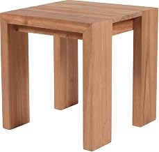 Green Teak Outdoor End Table, Weather-Resistant Finish, Sturdy Construction, Contemporary Design, Perfect for Patio and Garden