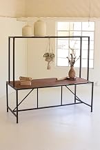 METAL STORE DISPLAY TABLE WITH WOODEN TOP