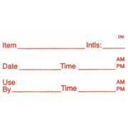White Dissolvable Use by Labels Red Imprint - 2" L x 1" H by HUBERT – Paper, White, Pack of 500, Model 10468