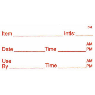 White Dissolvable Use by Labels Red Imprint - 2" L x 1" H by HUBERT – Paper, White, Pack of 500, Model 10468