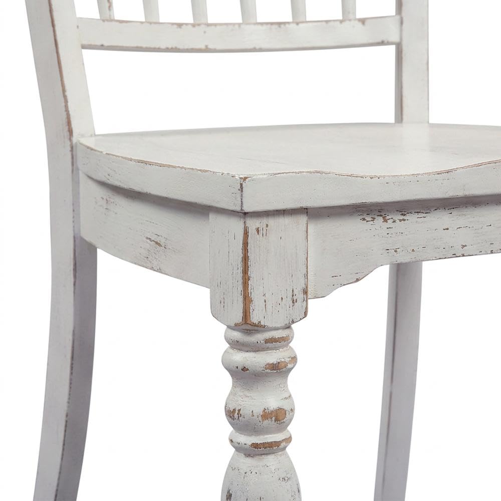 Solid Wood Spindle Back Side Chairs Set of by Starlight Canyon Home – 19 x 24 x 42.25 inches, Solid + Manufactured Wood, White, Pack of 2