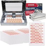 Catchmaster Pro Series Multi-Catch Mouse Trap Bundle, 3-Pack Humane Mouse Traps Indoor for Home & 60 Pro Strength Mouse & Insect Glue Boards, Pet Safe Pest Control, Live Catch for Garage & Shed