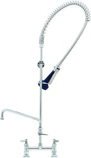 T&S Brass B-0123-A08-B08C Easy Install Pre-Rinse Spring Action includes 8" Deck Mount, 8" Add-On Faucet, Wall Bracket, B-0108-C