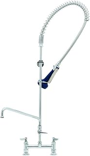 T&S Brass B-0123-A08-B08C Easy Install Pre-Rinse Spring Action includes 8" Deck Mount, 8" Add-On Faucet, Wall Bracket, B-0108-C