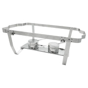 8 qt Silver Full-size Chafer with Folding Stand Chafer by Winco – 8 Quart (Full Size), 8.0 quarts, Stainless Steel, Silver, Model C-4080