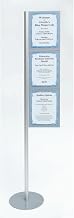 HUBERT Floor Stand Sign Holder Kit Gripflex Silver Aluminum - 60" H